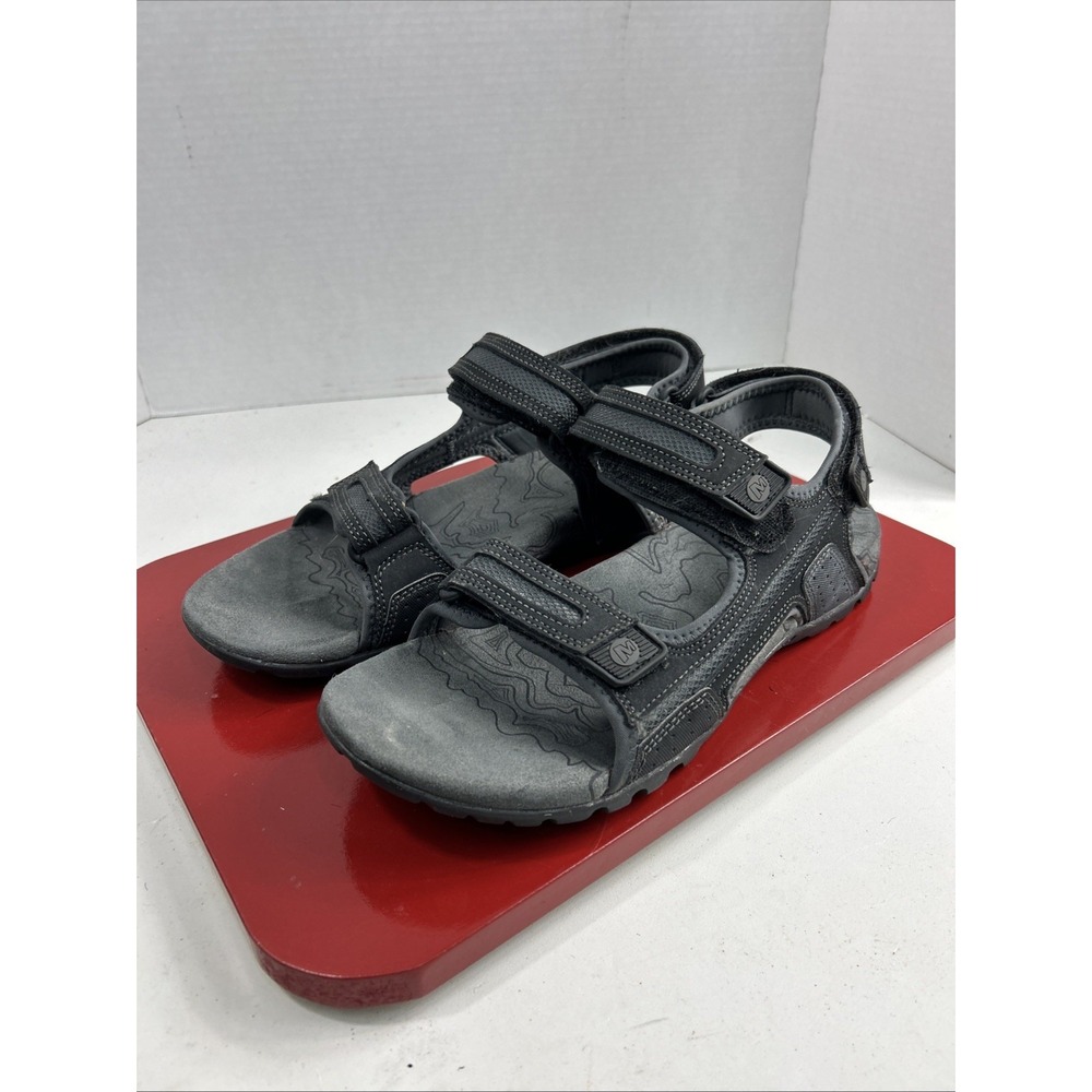 Merrell Mens Sandspur Oak Sandal Black Granite Gray Rugged Adjustable Straps 12